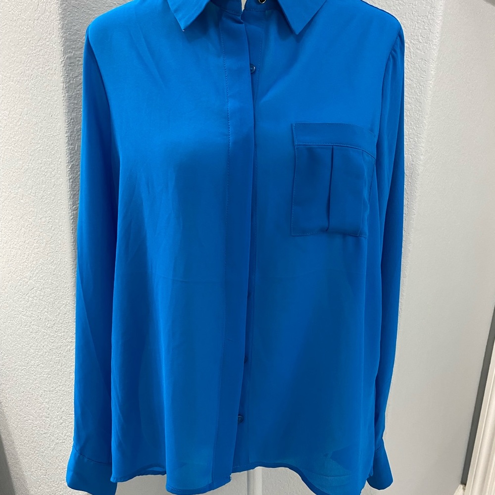 Blue long sleeve blouse